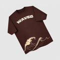 Dream Fist “Waves” 240 GSM Heavyweight Oversized T-Shirt – Brown