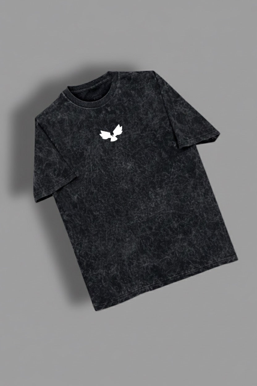 Dream Fist HAWK Vintage Wash Oversized T-Shirt – Black (240 GSM)