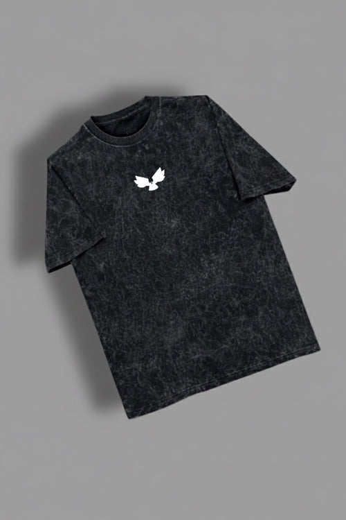 Dream Fist HAWK Vintage Wash Oversized T-Shirt – Black (240 GSM)